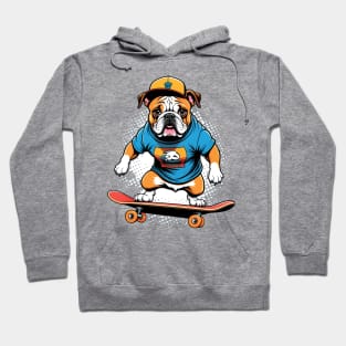 Bulldog on a Skateboard Hoodie